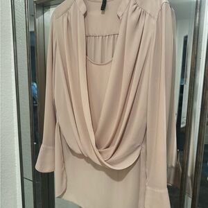 BCBGMaxAzria Blush Drape Blouse